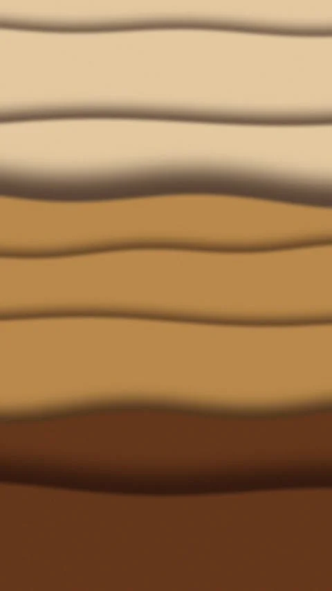 Layered brown wave patterns in motion. 2d animation 스톡 동영상 345876097