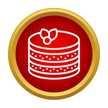 Layered cake icon symbolizing celebration and dessert Stock Illustration