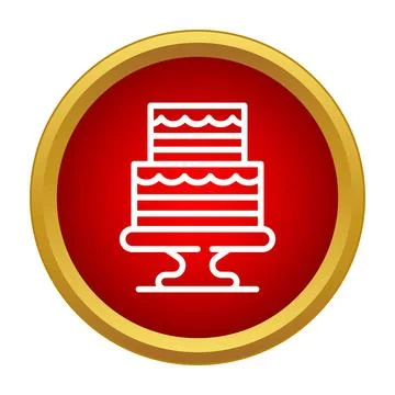 Layered cake icon symbolizing celebration and party event Stock Illustration