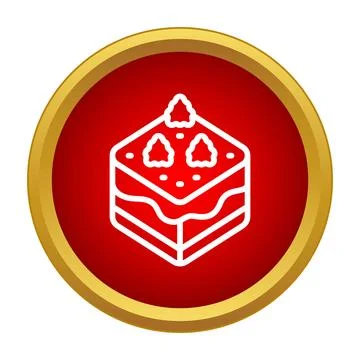 Layered cake icon symbolizing sweet dessert food Stock Illustration