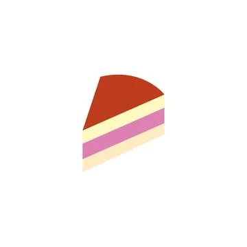 Layered cake slice triangle. Vector Illustration