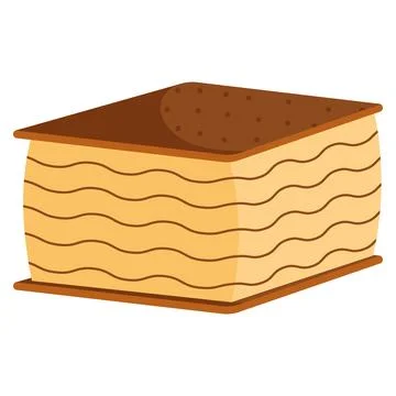 Layered chocolate cake. Vector Stock Illustration