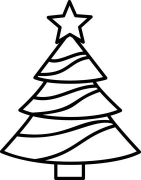 Layered Christmas tree with wavy segments and top star icon Иллюстрация