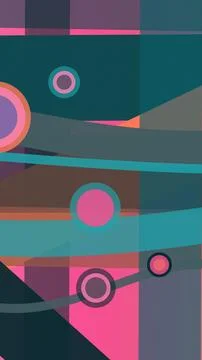 Layered circles, bands, rectangles, and angular forms create a bold contemp.. Illustration