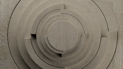 Layered circular design showcasing textured patterns and smooth surfaces Stock Footage 321009262