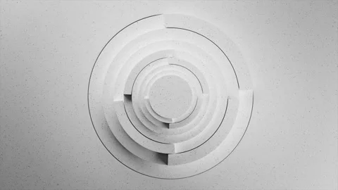 Layered Circular Structure Made of White Material With Smooth Finish Stock Footage 319684938