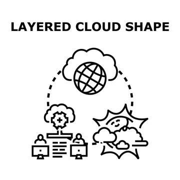 Layered cloud computing global data network concept 스톡 일러스트
