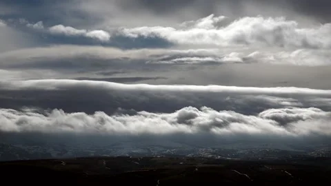 Layered cloud formations moving in time lapse over the Antarctic sky - Sky Drama Stock Footage 339339781