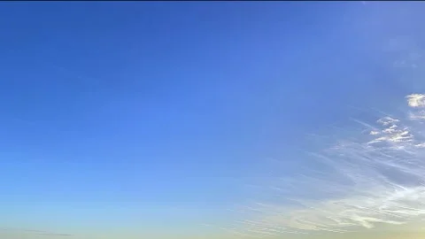 Layered Clouds Across Blue Evening Sky Background. Stock Footage 347577178