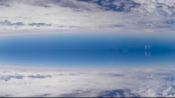 Layered clouds from below and above Stock Footage 85841506
