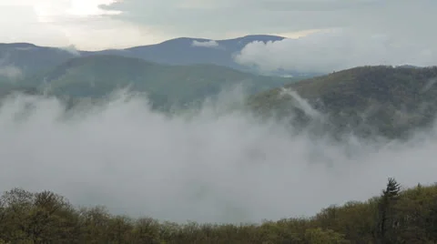 Layered Clouds in the Shenandoah Valley Pan Stock Footage 23600861