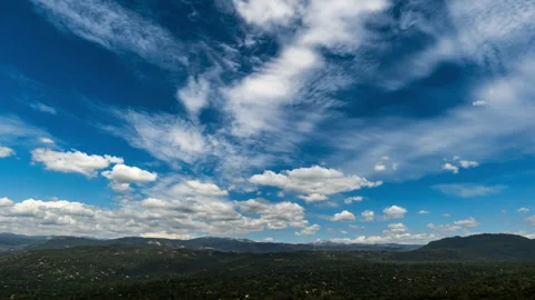 Layered Clouds Travers Above the Sierra Nevada in California Time Lapse Stock Footage 279817129
