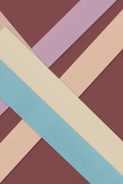Layered colored bands intersect in a refined flat-lay composition, blending.. Stock Illustration