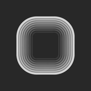 Layered concentric squares logo rounded angles geometric pattern vector ill.. Stock Illustration