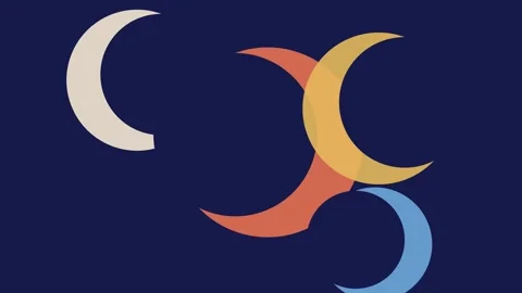 Layered Crescent Sweep Digital Motion Graphic Animation Stock Footage 342401070