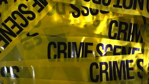 Layered Crime Scene Do Not Cross Tape Background for Police Investigation Stock Footage 330800340