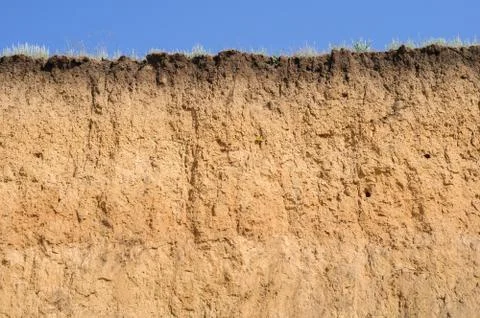 Layered cut of soil Stock Photos