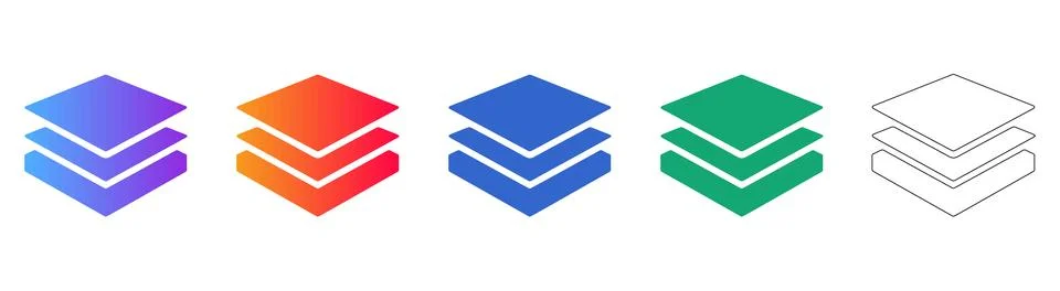 Layered Data Architecture Icons 库存插图