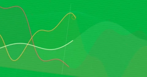 Layered data shifting on trace arrival, two traces sweeping, marker showing Stock Footage 327337893