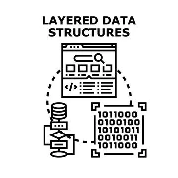 Layered data structures developing application programming interface concept Stock-Illustration