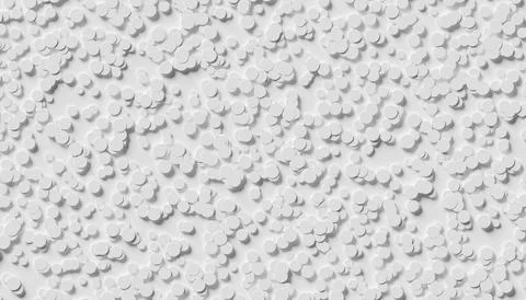 Layered densely arranged white circle or cylinder dots background wallpaper.. Stock Illustration