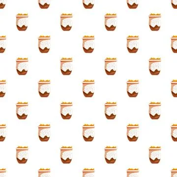 Layered dessert cups creating a seamless pattern background Illustrazione stock