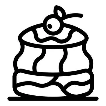 Layered dessert topped with a cherry, representing a sweet treat Stock Illustration