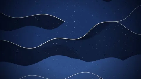 Layered digital illustration of a night sky over rolling hills Stock Footage 342215876
