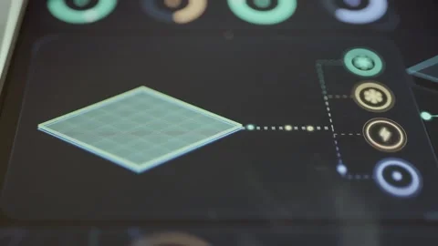 Layered Digital Platform Tile on Futuristic Dashboard Stock Footage 341871267