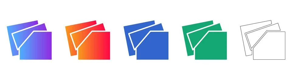 Layered Document Folder Icons Stock Illustration