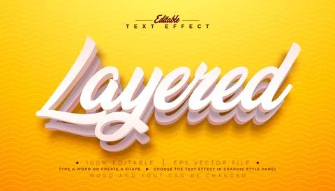 Layered Editable Text Effect Design Graphic Style with White 3D Multiply Ty.. Stock Illustration