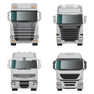 Layered editable vector illustration collection the front of trucks. Stock Illustration