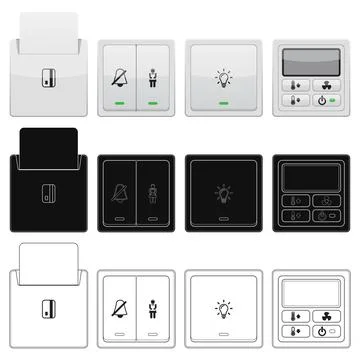 Layered editable vector illustration of hotel control panel including do no.. Stock Illustration