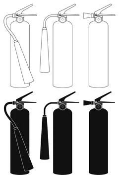 Layered editable vector illustration outline of fire extinguisher. Stock Illustration