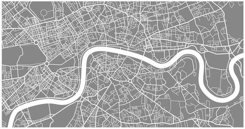 Layered editable vector illustration outline of London city map. Stock Illustration