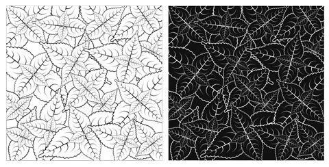 Layered editable vector illustration outline of leaves background. Stock Illustration