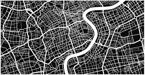 Layered editable vector illustration outline of Shanghai,China. Stock Illustration