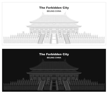 Layered editable vector illustration outline of ancient royal palace in the.. Stock Illustration