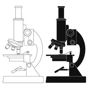 Layered editable vector illustration pattern of microscope. Stock Illustration