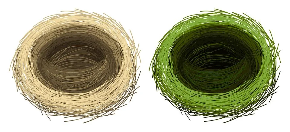 Layered editable vector illustration pattern of empty bird's nest,which can.. Stock Illustration