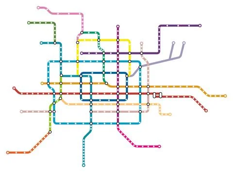 Layered editable vector illustration of the subway diagram of Beijing City,.. Stock Illustration