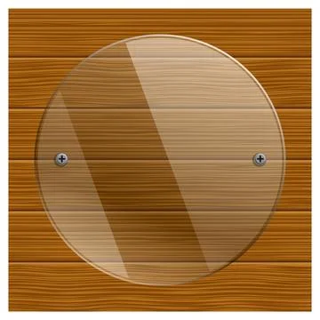 Layered editable vector illustration of transparent glass photo frame on wo.. Stock Illustration