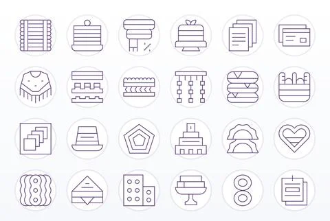 Layered Essential Vector Set including 24 Pixel Aligned Thin Line Retina Re.. Stockillustratie