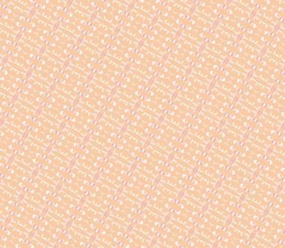 Layered facade-inspired motif single-line repeat pattern in apricot sorbet,.. Stock Illustration