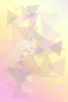 A layered field of translucent triangles drifts through pale lavender and b.. Illustrazione stock