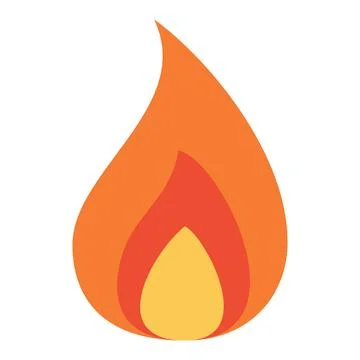 Layered Fire Flame Icon Flat Vector Illustration Stock Illustration