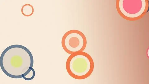 Layered geometric circles float across a soft cream and blush gradient, cre.. Stock Illustration