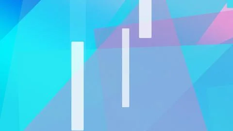 Layered geometric polygons and translucent vertical bars in blue and lavend.. Stock Illustration