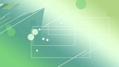 Layered geometric rectangles, lines, and floating circles drift across a gr.. 스톡 일러스트