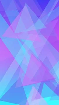 Layered geometric triangles create a vivid blue and purple abstract backgro.. Illustrazione stock